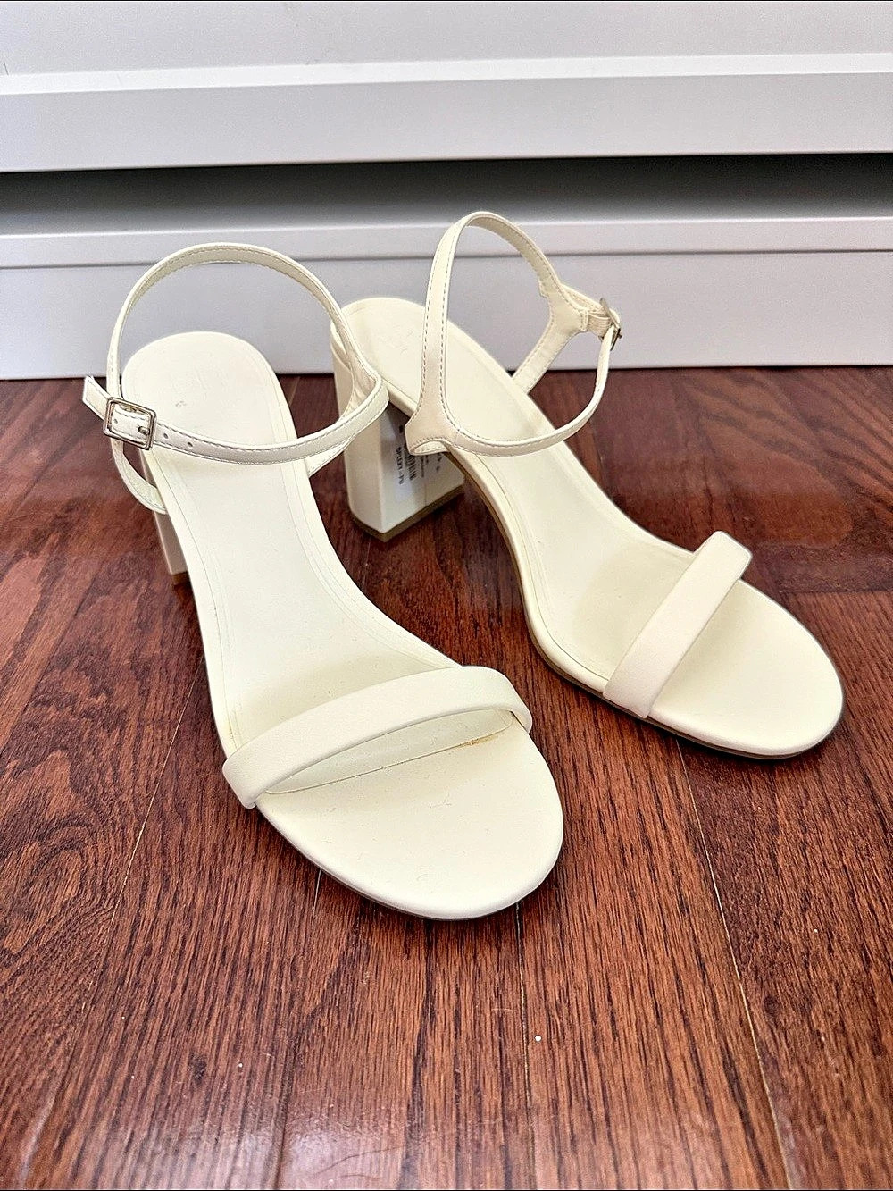 BP. Cream Ankle Strap Block Heel Sandals Like New